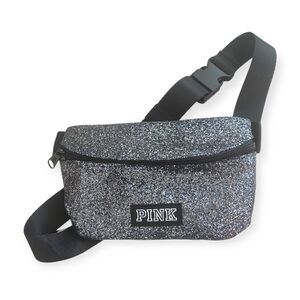 PINK Victoria's Secret Sparkle Fanny Pack- Blue & Silver